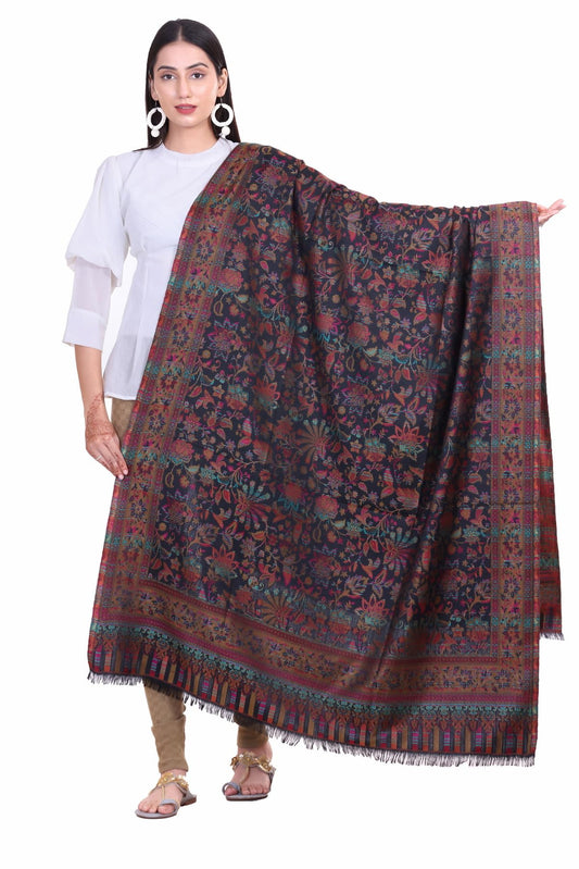 World of Shawls Extra Large 40x80 Inch Kashmiri Style Shawl for Women – Soft Stole with Paisley & Floral Design | Oversized Winter Wrap, Elegant Party Wear Scarf & Everyday