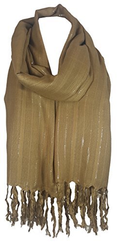 World of Shawls Glitter Stripe** Pashmina Scarf Shawl Stole Wrap Party Gift