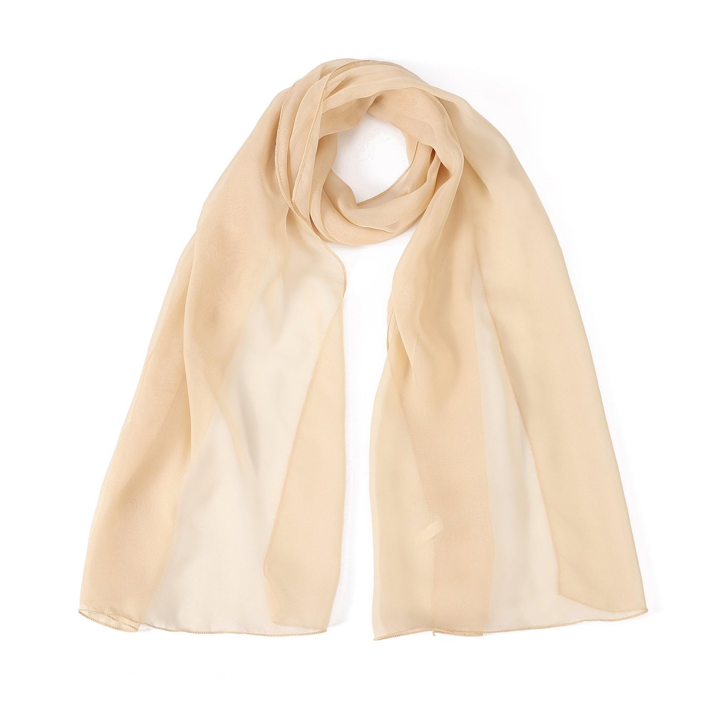 World of Shawls Elegant Sheer Chiffon Scarf Wrap Soft Plain Neck Wrap Idea for Weddings & Evening Dresses 45x160cm
