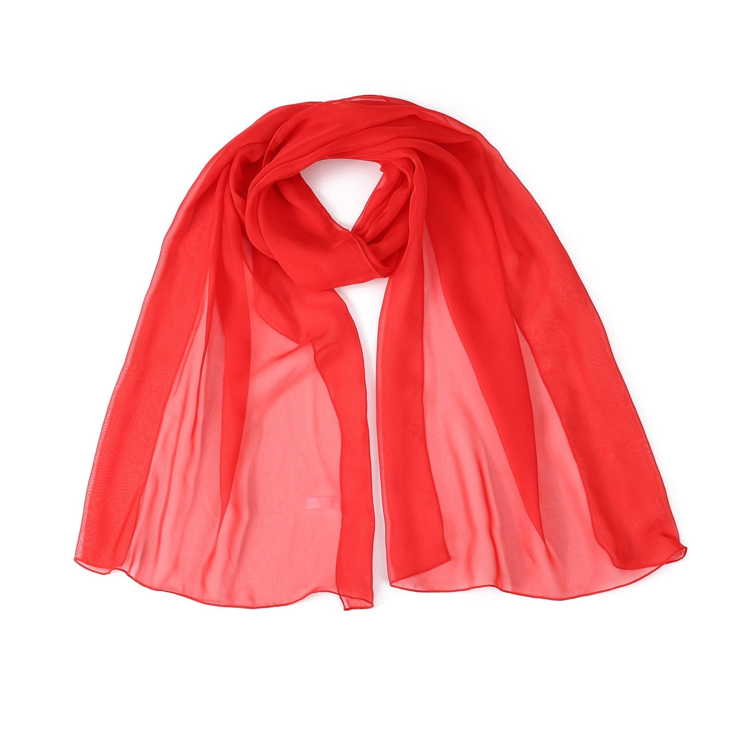 World of Shawls Elegant Sheer Chiffon Scarf Wrap Soft Plain Neck Wrap Idea for Weddings & Evening Dresses 45x160cm