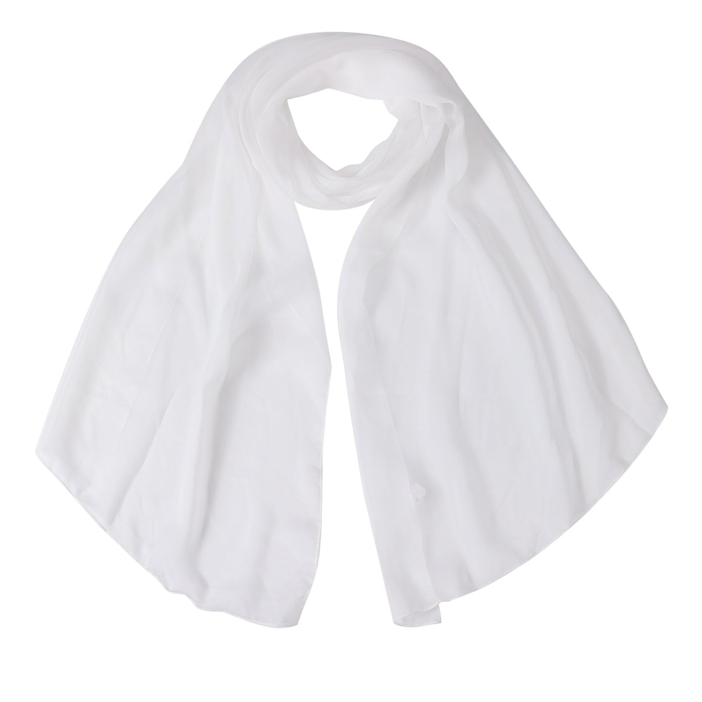 World of Shawls Elegant Sheer Chiffon Scarf Wrap Soft Plain Neck Wrap Idea for Weddings & Evening Dresses 45x160cm