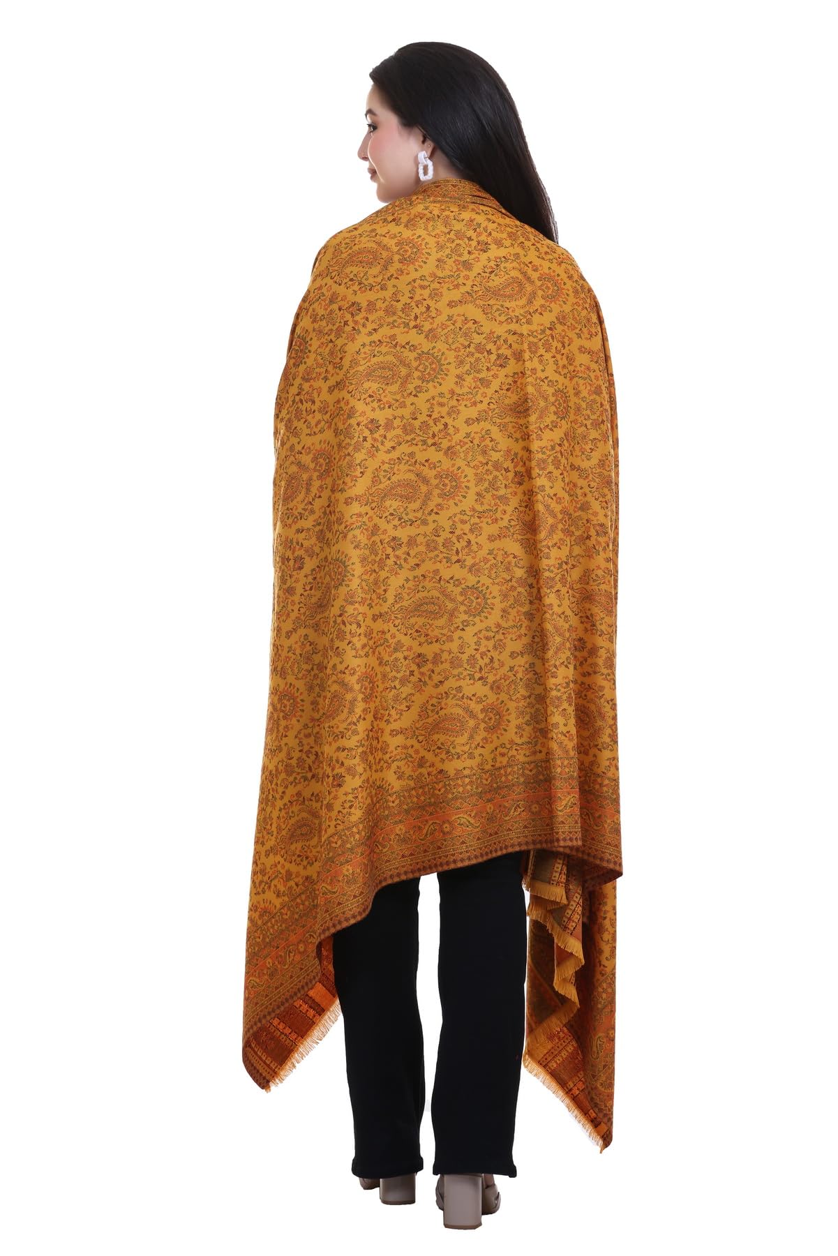 World of Shawls Extra Large 40x80 Inch Kashmiri Style Shawl for Women – Soft Stole with Paisley & Floral Design | Oversized Winter Wrap, Elegant Party Wear Scarf & Everyday