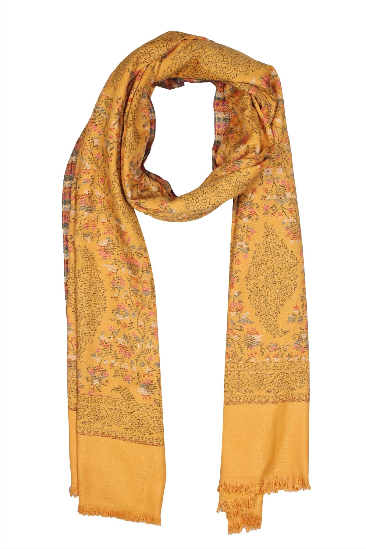 World of Shawls Extra Large 40x80 Inch Kashmiri Style Shawl for Women – Soft Stole with Paisley & Floral Design | Oversized Winter Wrap, Elegant Party Wear Scarf & Everyday
