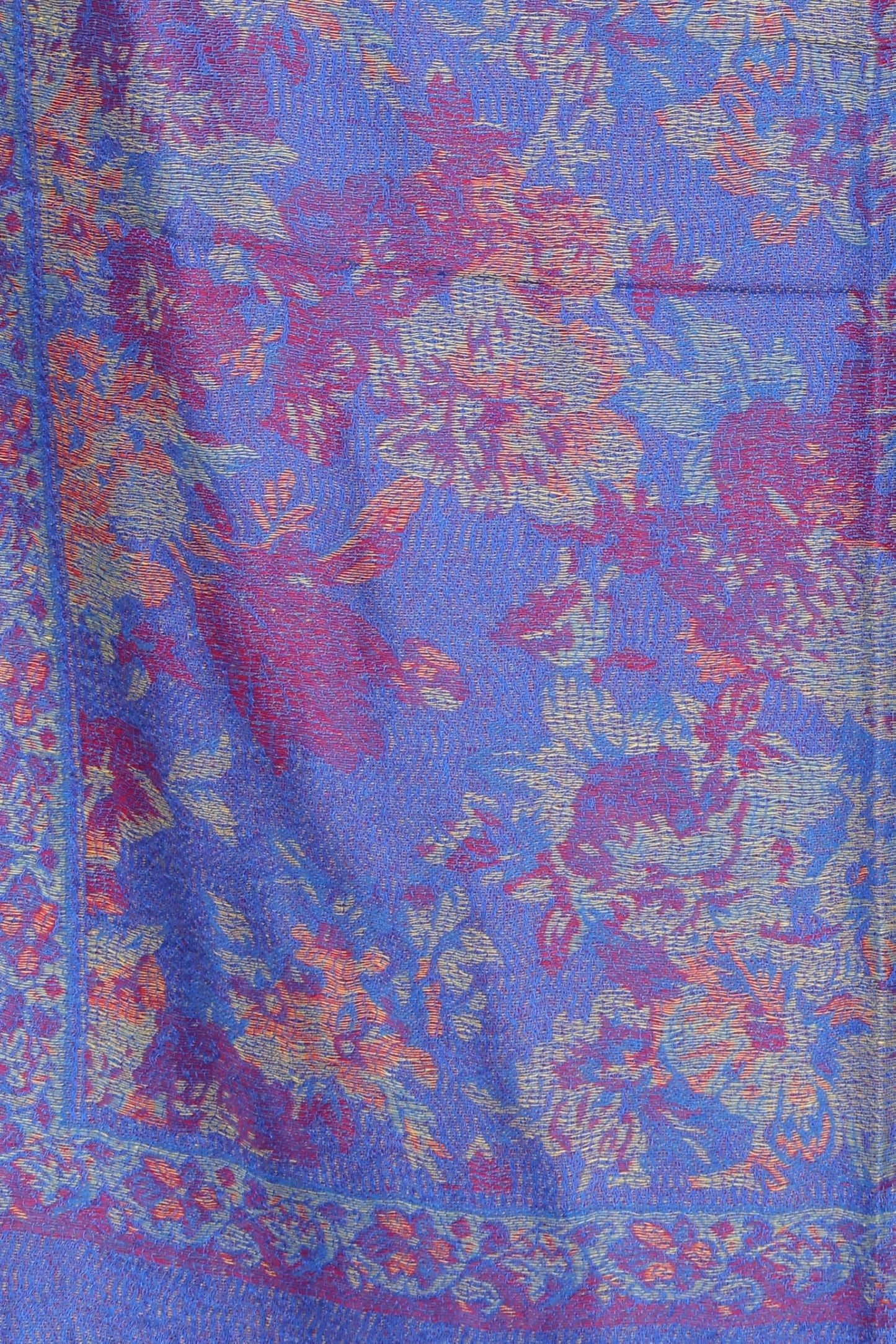 World of Shawls Mosaic-inspired Designs Elegant Floral Silk Feel Shawl with Tassels, Lightweight Wrap for All Seasons