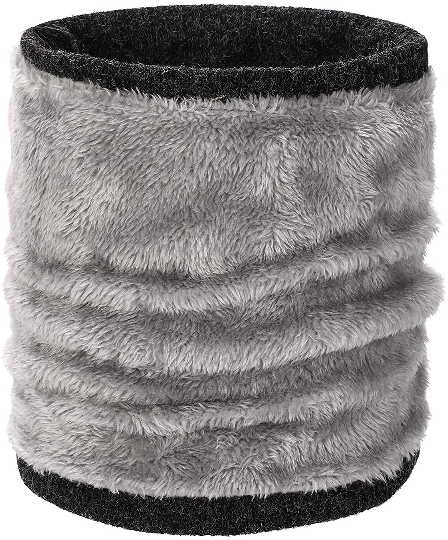 World of Shawls Winter Neck Warmer Fleece Lined Infinity Scarf Thick Thermal Windproof Unisex Men Women Warm Soft and Comfortable Double-Layer