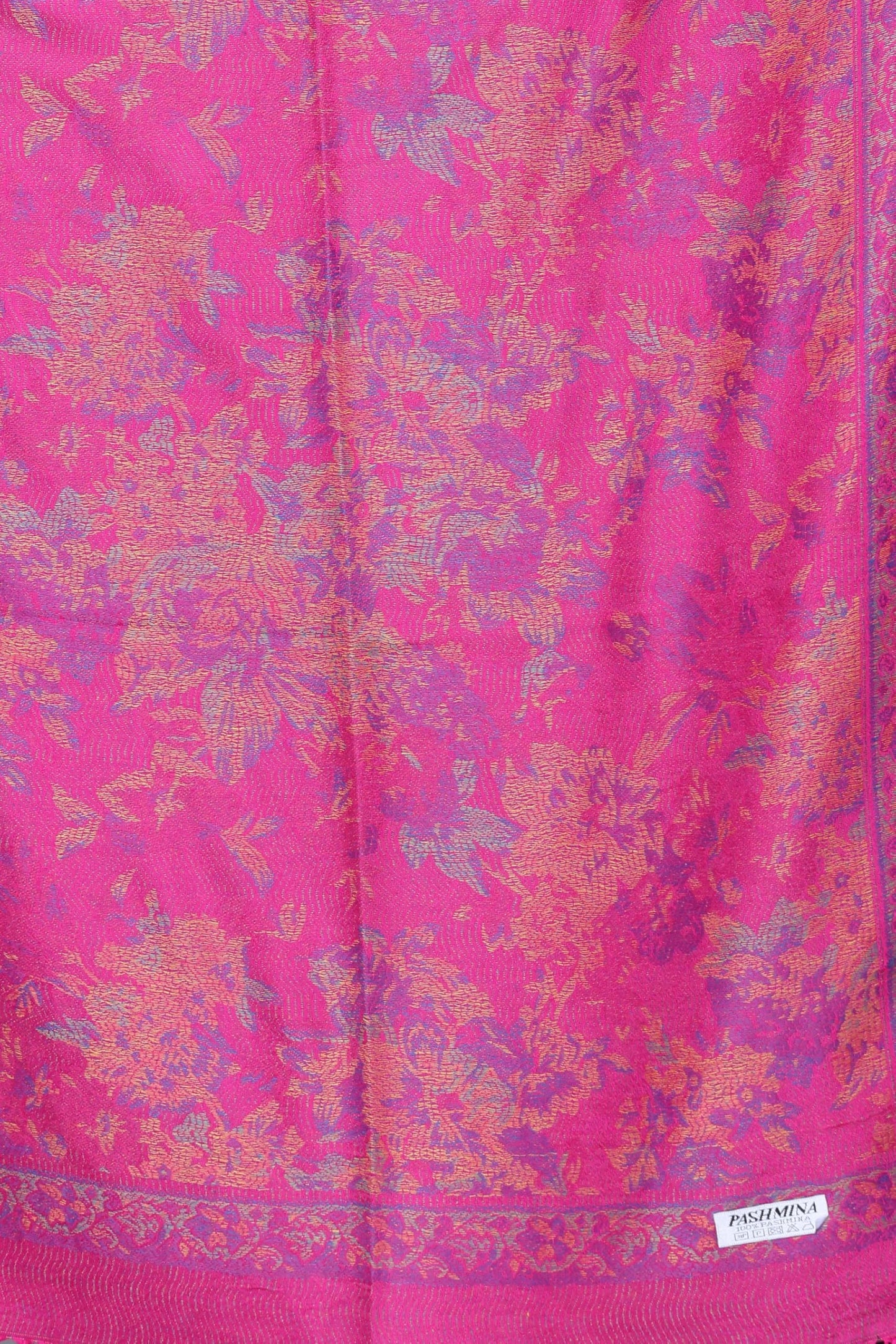 World of Shawls Mosaic-inspired Designs Elegant Floral Silk Feel Shawl with Tassels, Lightweight Wrap for All Seasons