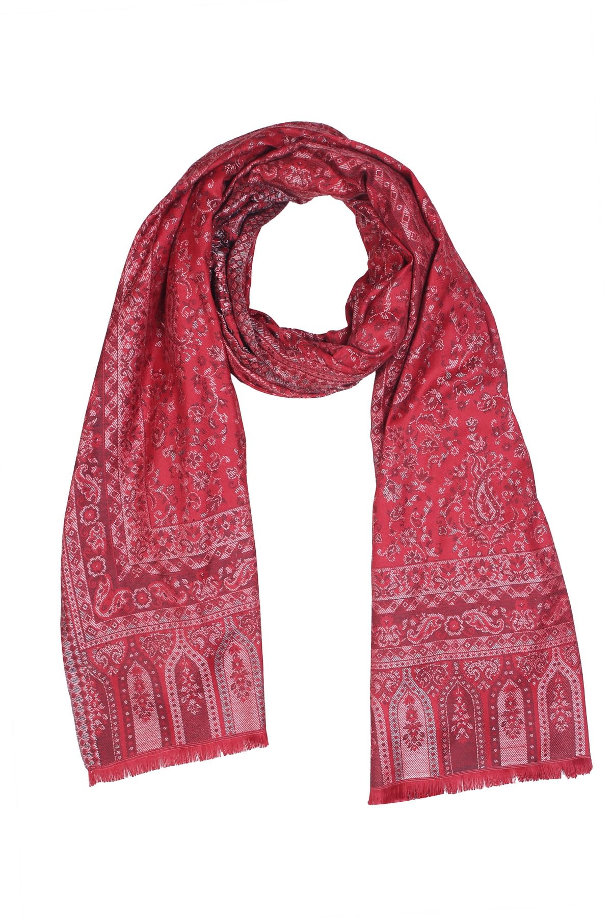 World of Shawls Extra Large 40x80 Inch Kashmiri Style Shawl for Women – Soft Stole with Paisley & Floral Design | Oversized Winter Wrap, Elegant Party Wear Scarf & Everyday