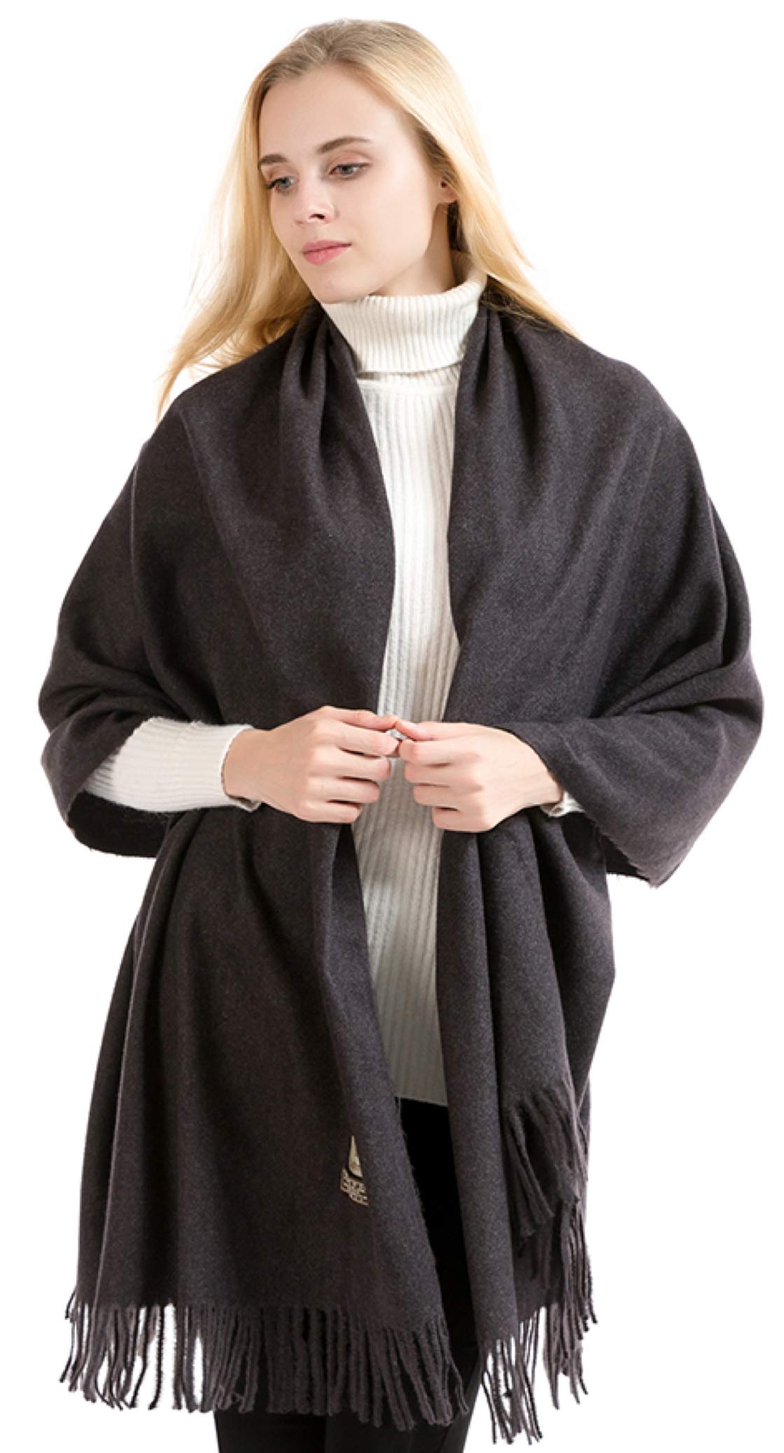 World of Shawls Exclusive Winter Shawl Scarf Wrap 100% Virgin Wool Cashmere Feel for Women Men Unisex 18 Colours NEW