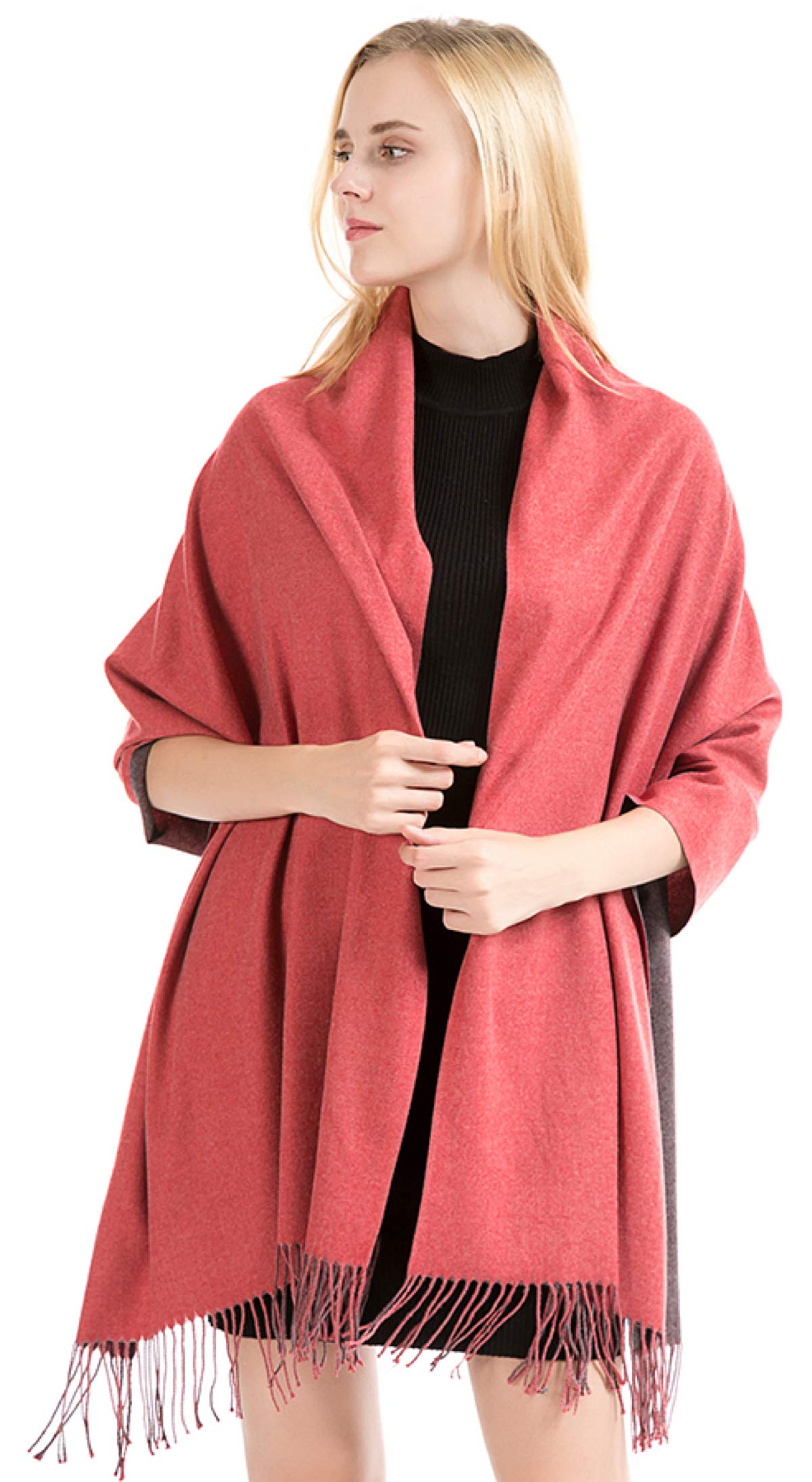 World of Shawls Soft Scarf Womens Ladies Unisex Reversible Two Sided Shawl Wrap Blanket Cashmere Feel 11 Colours WINTER SPECIAL
