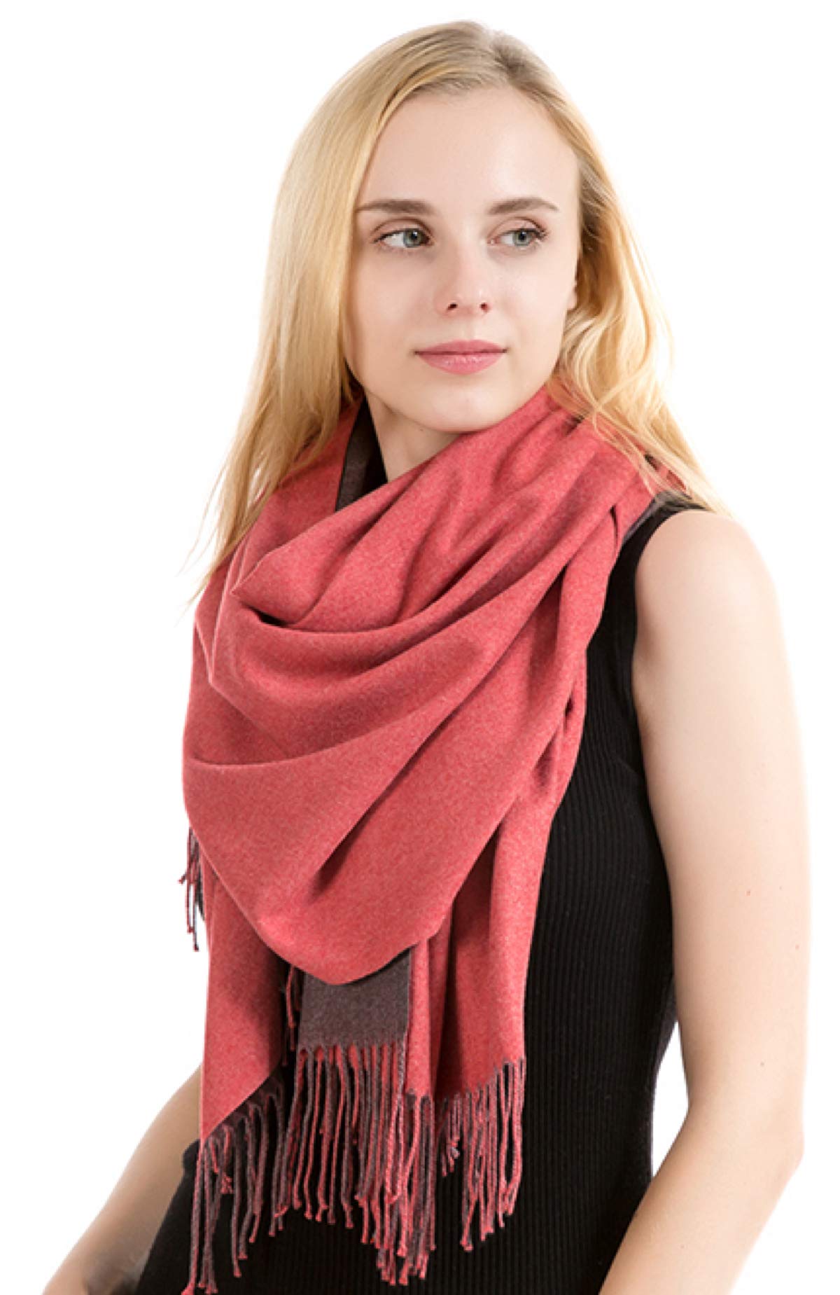 World of Shawls Soft Scarf Womens Ladies Unisex Reversible Two Sided Shawl Wrap Blanket Cashmere Feel 11 Colours WINTER SPECIAL