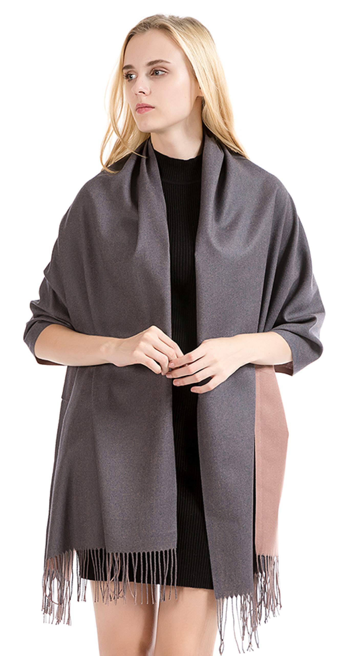 World of Shawls Soft Scarf Womens Ladies Unisex Reversible Two Sided Shawl Wrap Blanket Cashmere Feel 11 Colours WINTER SPECIAL