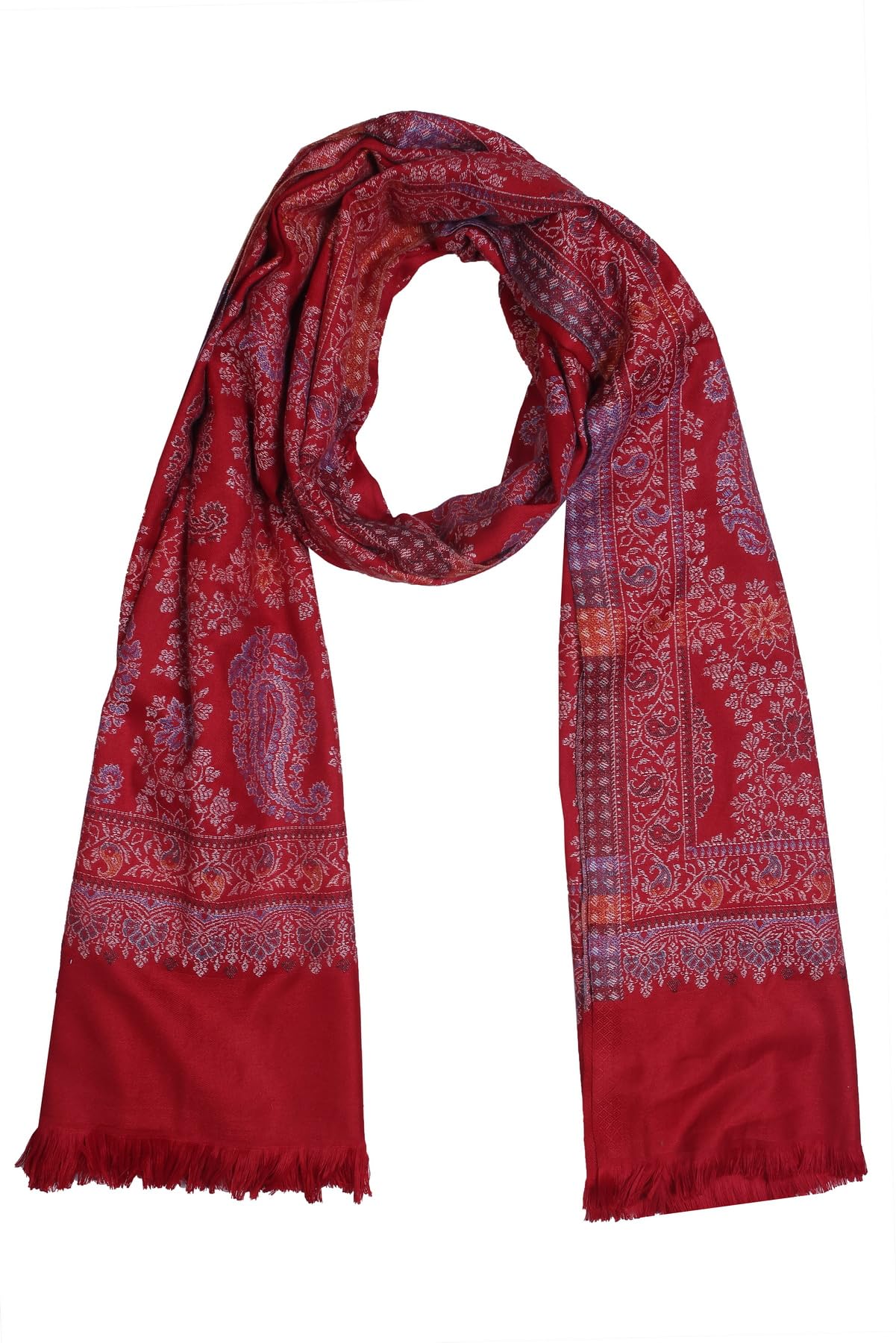 World of Shawls Extra Large 40x80 Inch Kashmiri Style Shawl for Women – Soft Stole with Paisley & Floral Design | Oversized Winter Wrap, Elegant Party Wear Scarf & Everyday