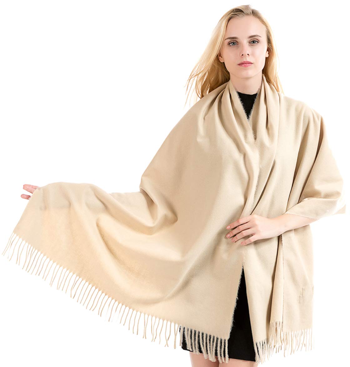 World of Shawls Exclusive Winter Shawl Scarf Wrap 100% Virgin Wool Cashmere Feel for Women Men Unisex 18 Colours NEW