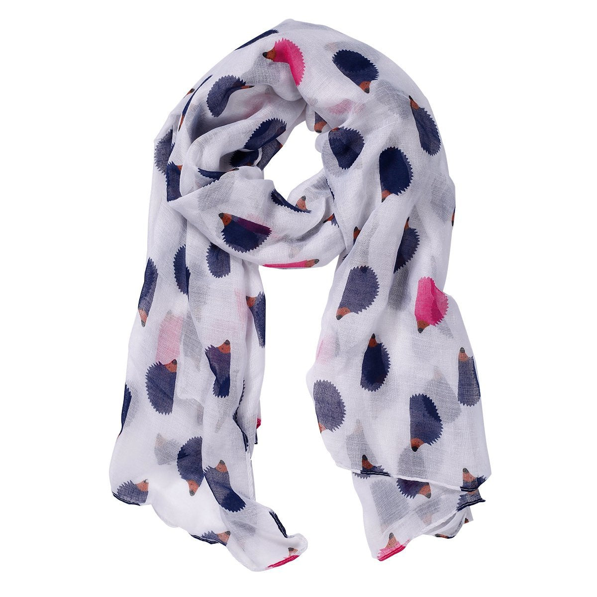 World of Shawls Hedgehog Print Ladies Fashion Wrap Maxi Scarf Sarong Large Size