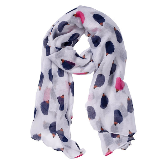 World of Shawls Hedgehog Print Ladies Fashion Wrap Maxi Scarf Sarong Large Size