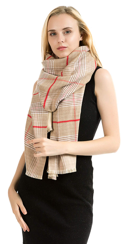 NEW World of Shawls Classic Reversible Plaid Tartan Look Shawl Wrap Blanket Scarf for Women - Warm Soft Cosy UNISEX