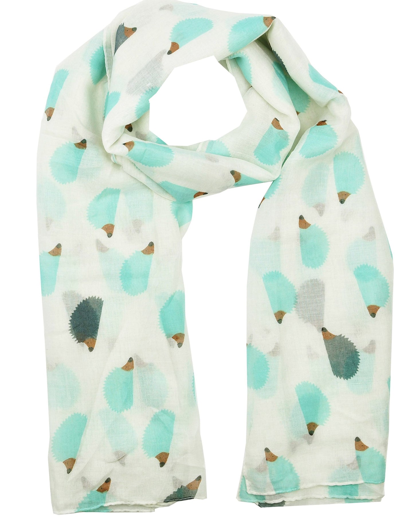World of Shawls Hedgehog Print Ladies Fashion Wrap Maxi Scarf Sarong Large Size