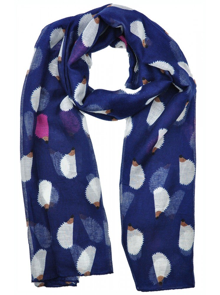 World of Shawls Hedgehog Print Ladies Fashion Wrap Maxi Scarf Sarong Large Size
