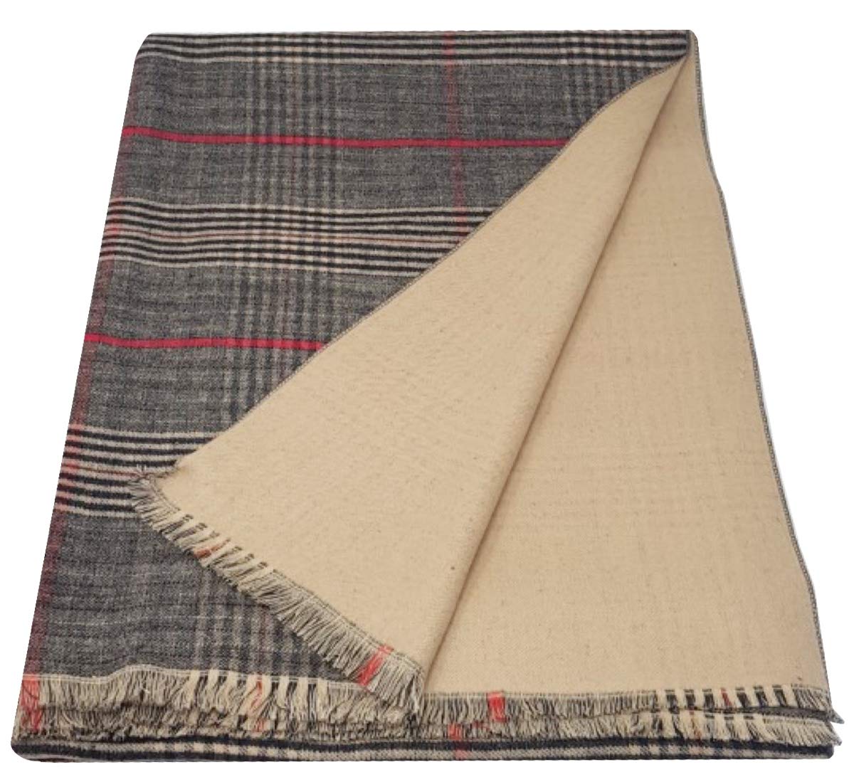 NEW World of Shawls Classic Reversible Plaid Tartan Look Shawl Wrap Blanket Scarf for Women - Warm Soft Cosy UNISEX