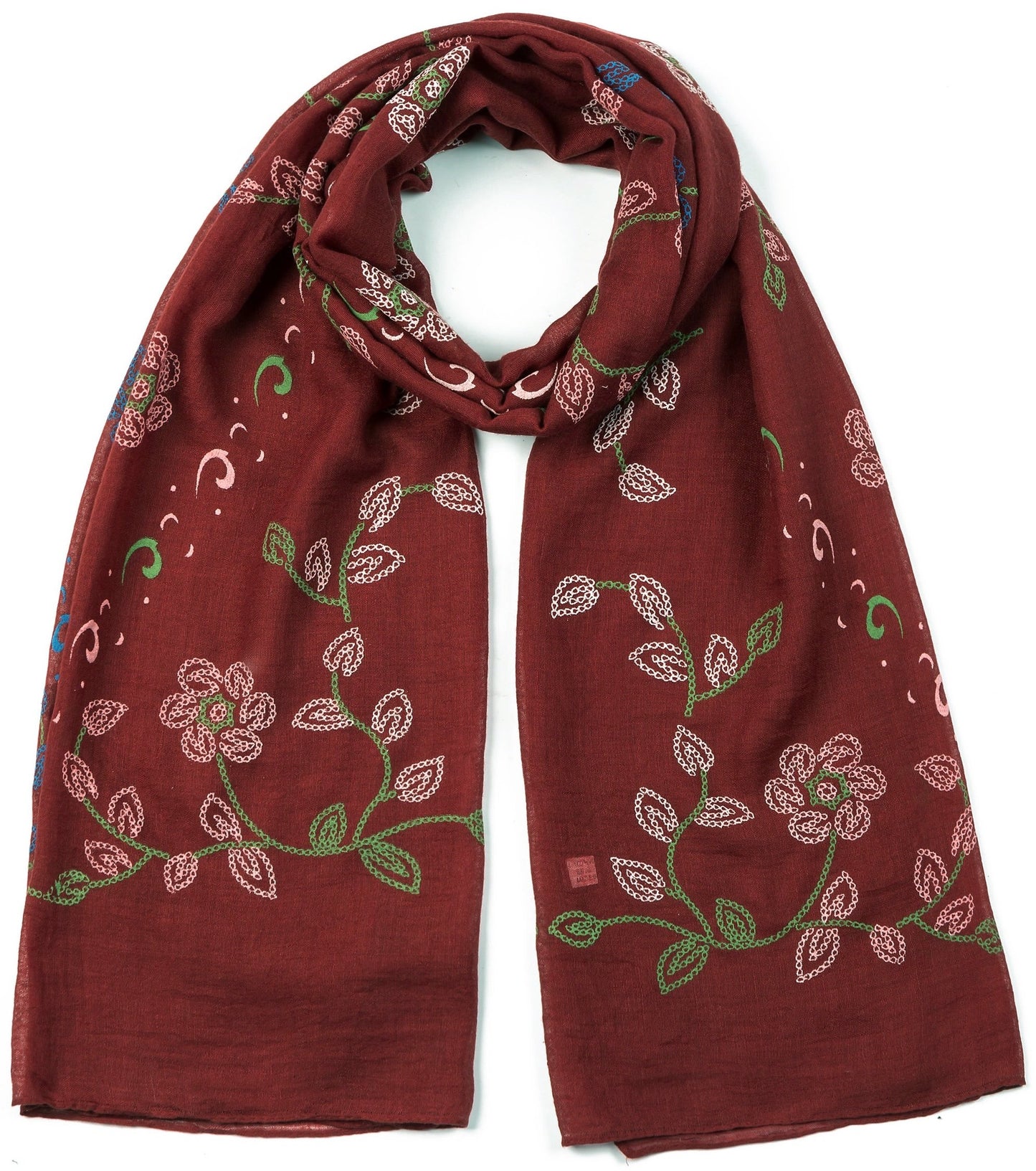 World of Shawls Ladies New Floral Leaf Print Scarves Scarf Wrap Sarong Shawl