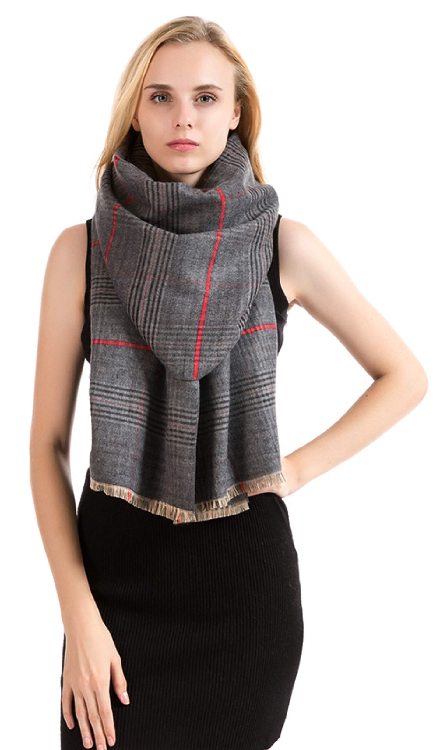 NEW World of Shawls Classic Reversible Plaid Tartan Look Shawl Wrap Blanket Scarf for Women - Warm Soft Cosy UNISEX