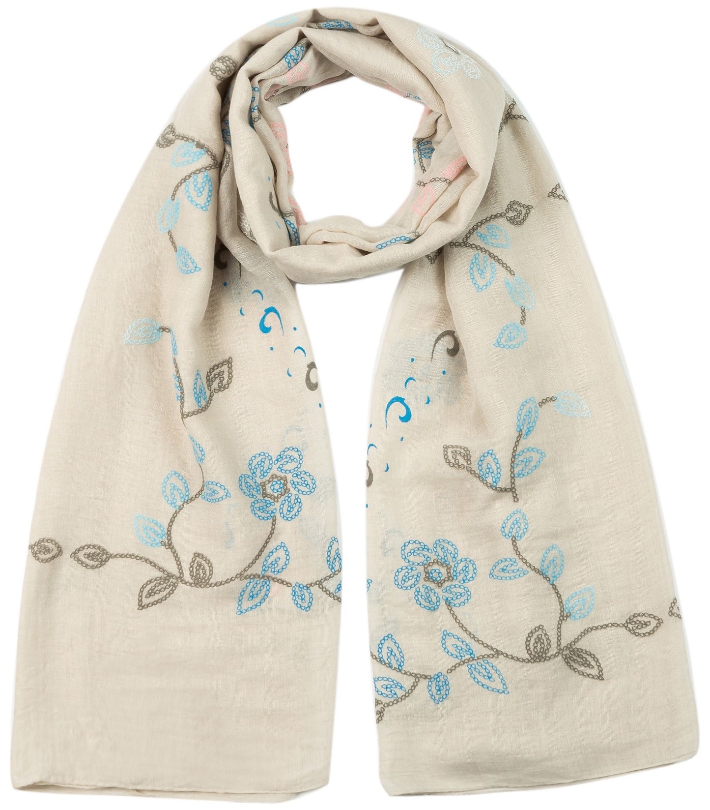 World of Shawls Ladies New Floral Leaf Print Scarves Scarf Wrap Sarong Shawl