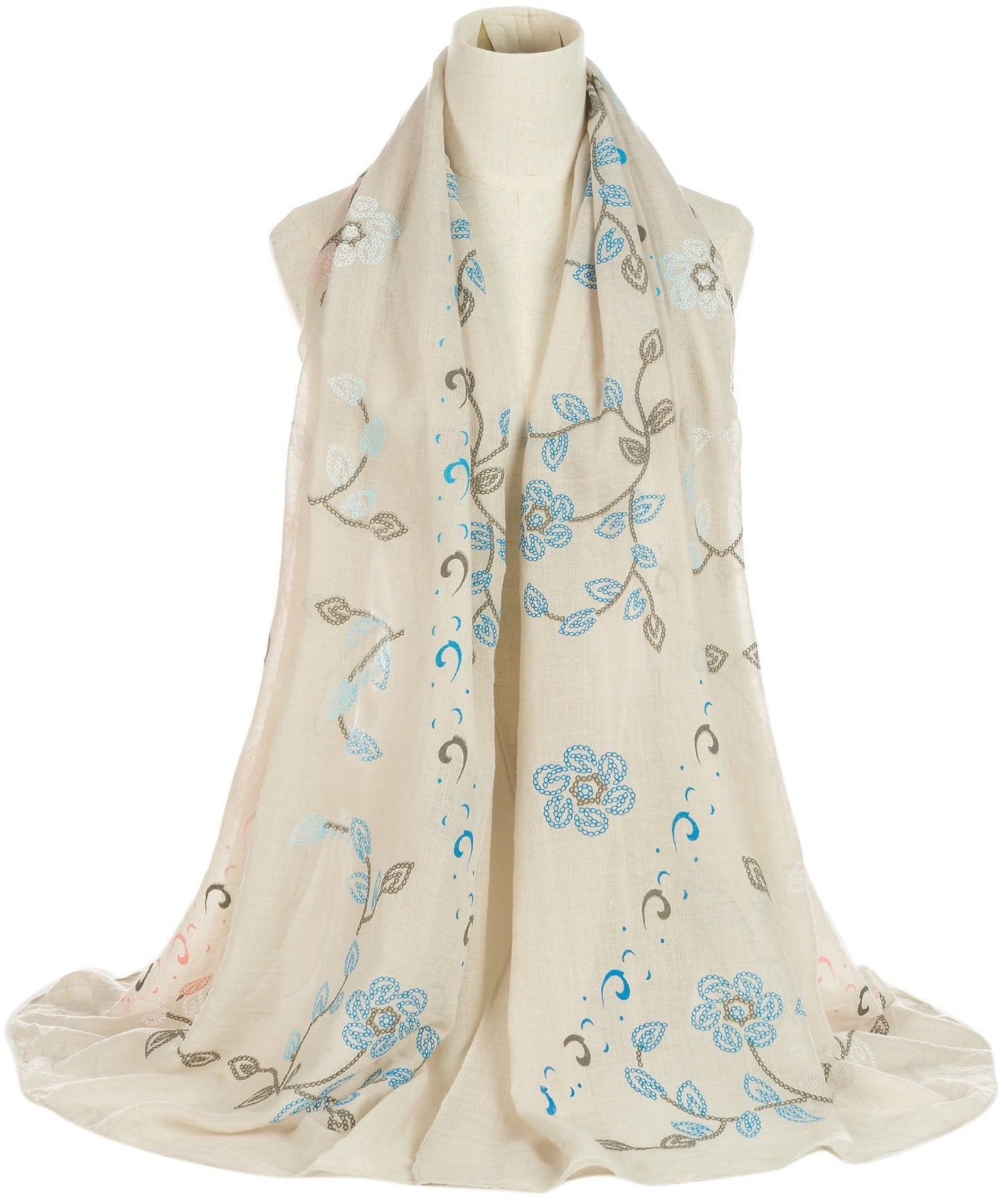 World of Shawls Ladies New Floral Leaf Print Scarves Scarf Wrap Sarong Shawl