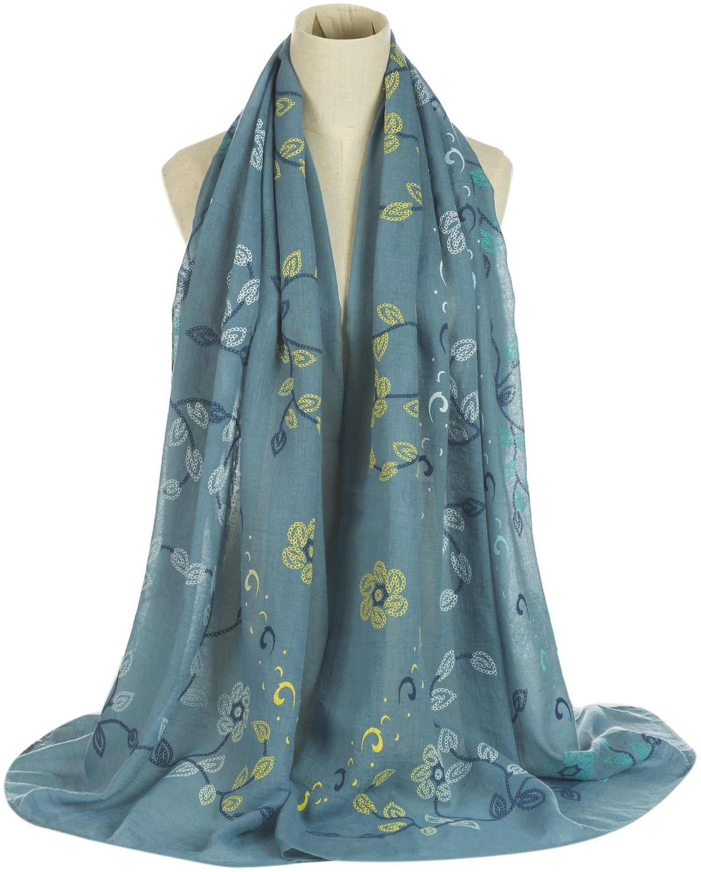 World of Shawls Ladies New Floral Leaf Print Scarves Scarf Wrap Sarong Shawl