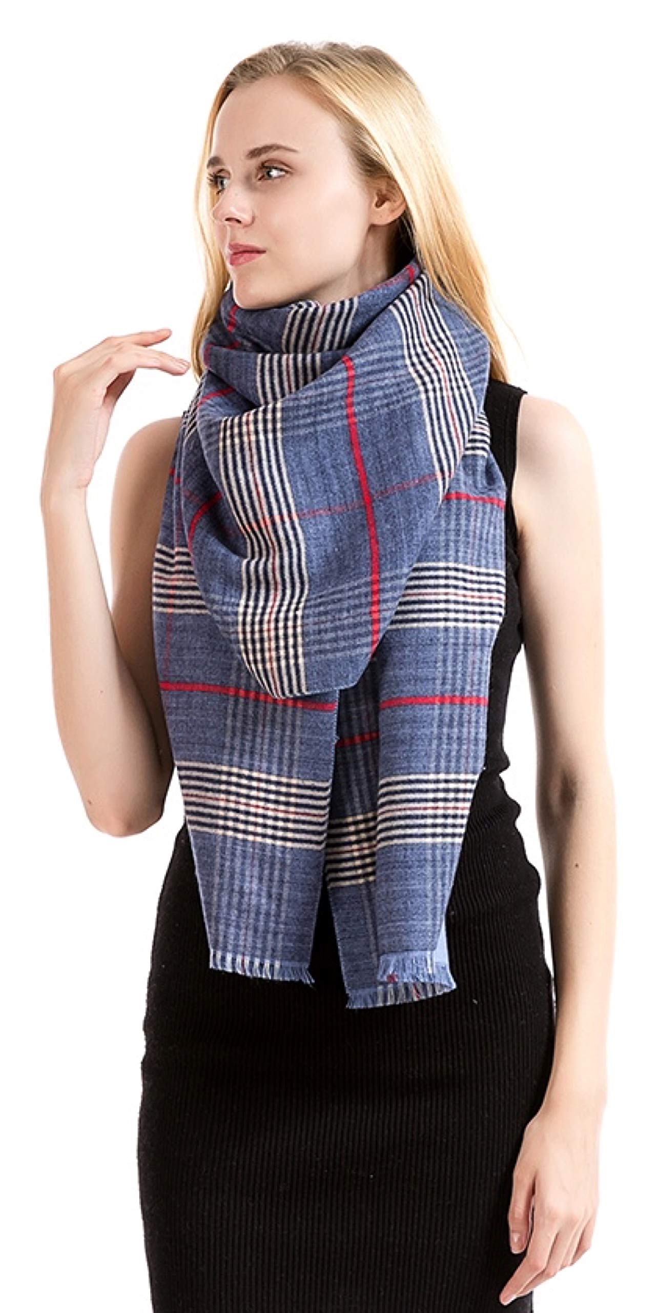 NEW World of Shawls Classic Reversible Plaid Tartan Look Shawl Wrap Blanket Scarf for Women - Warm Soft Cosy UNISEX