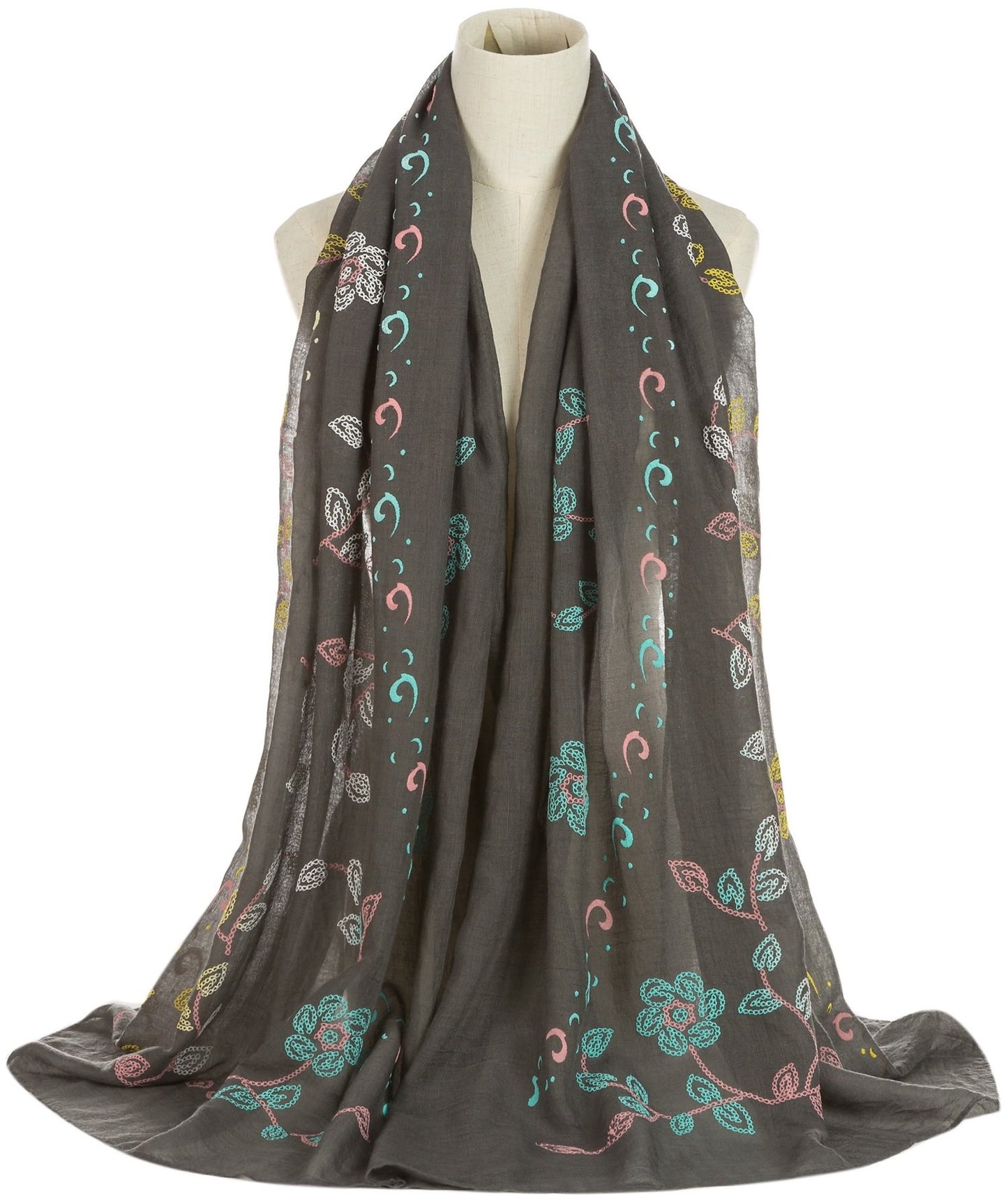 World of Shawls Ladies New Floral Leaf Print Scarves Scarf Wrap Sarong Shawl