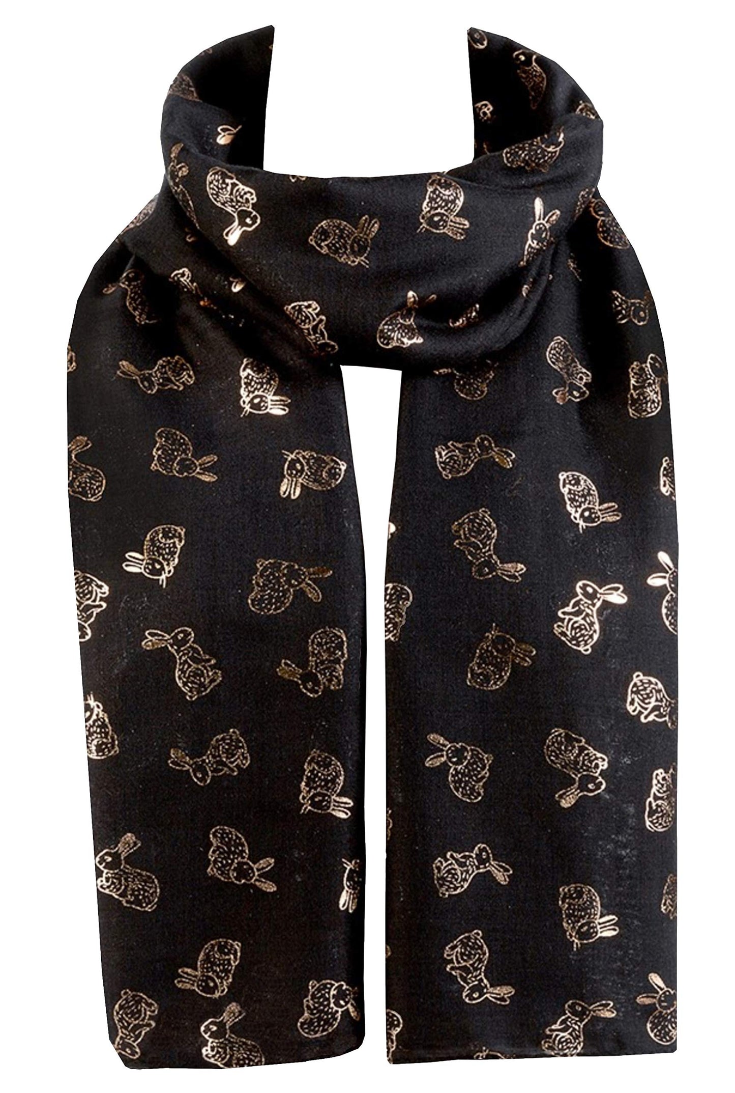 New Sparkling Bunny Rabbit Print Ladies Celebrity Style Scarves Maxi, Scarf, Wrap, Sarong, Shawls