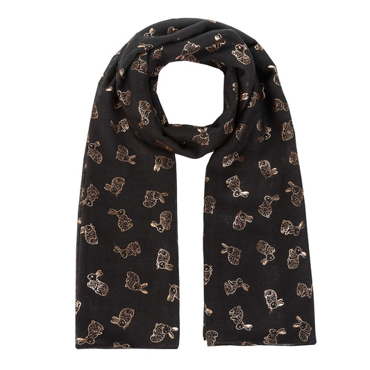 New Sparkling Bunny Rabbit Print Ladies Celebrity Style Scarves Maxi, Scarf, Wrap, Sarong, Shawls