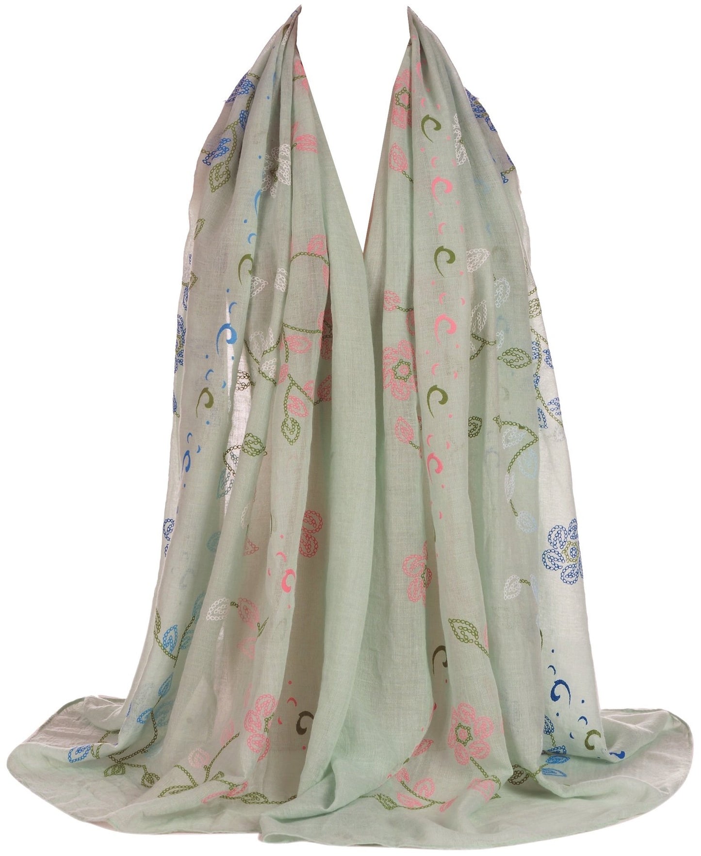 World of Shawls Ladies New Floral Leaf Print Scarves Scarf Wrap Sarong Shawl