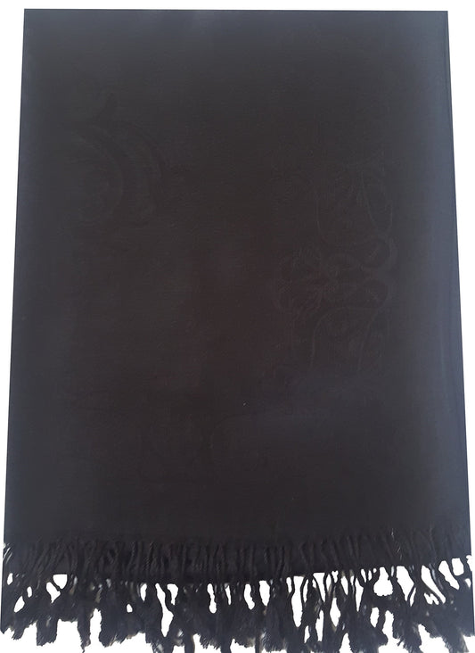 World of Shawls Ladies Damask Design Reversible Pashmina Feel Shawl Scarf Wrap Stole Luxuriously Warm Soft and Silky Touch