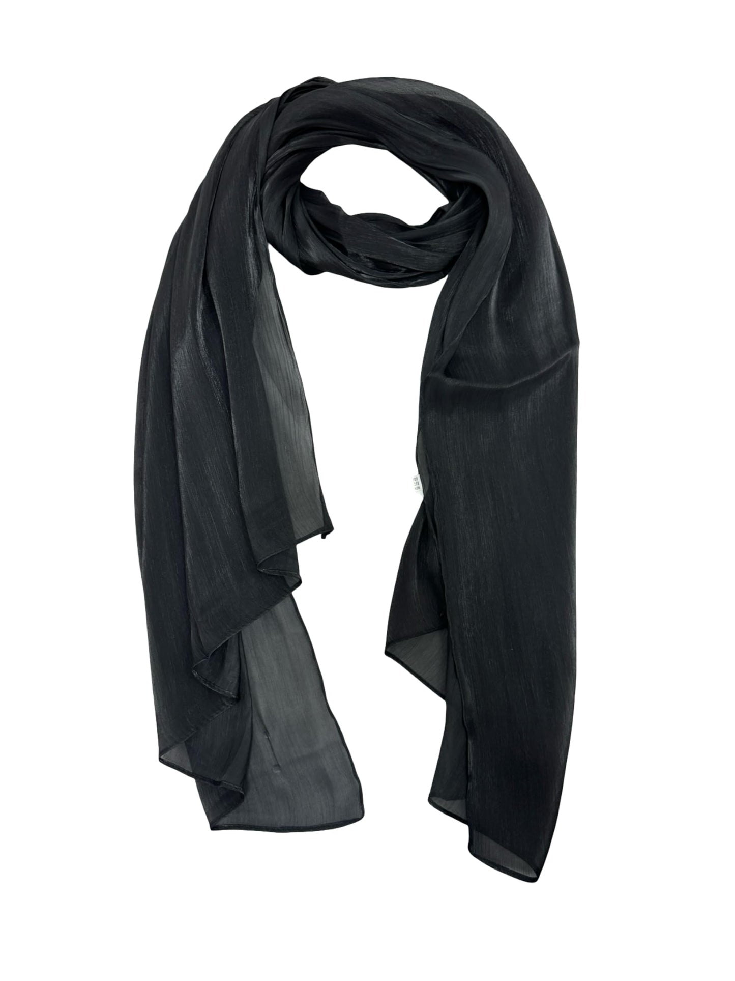 World of Shawls Women’s Pleated Organza Crepe Scarf with Sheen 70x180cm | Elegant Lightweight Wrap for Party, Wedding & Evening Wear – Shiny Hijab & Shawl