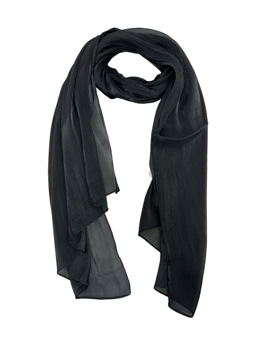 World of Shawls Women’s Pleated Organza Crepe Scarf with Sheen 70x180cm | Elegant Lightweight Wrap for Party, Wedding & Evening Wear – Shiny Hijab & Shawl