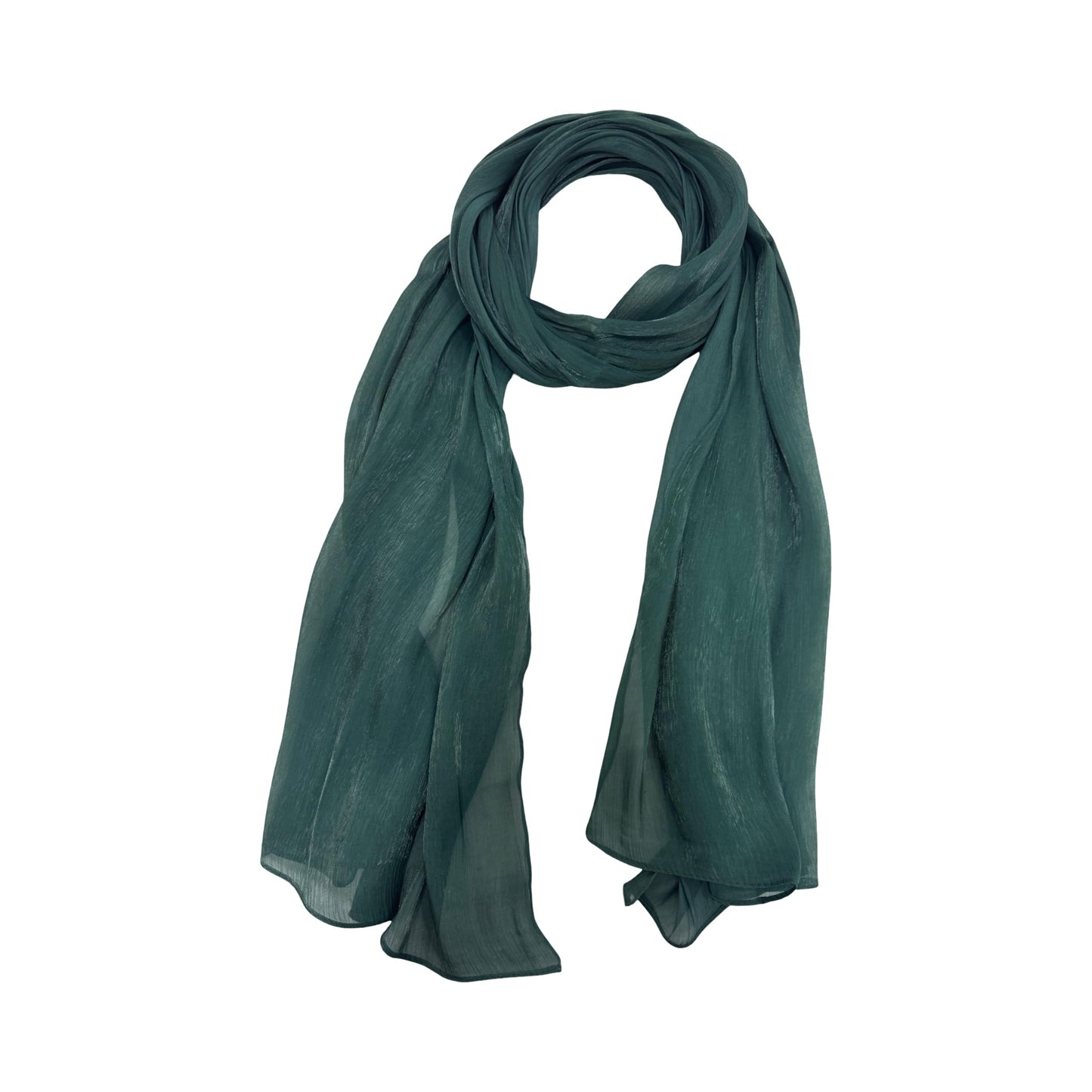 World of Shawls Women’s Pleated Organza Crepe Scarf with Sheen 70x180cm | Elegant Lightweight Wrap for Party, Wedding & Evening Wear – Shiny Hijab & Shawl
