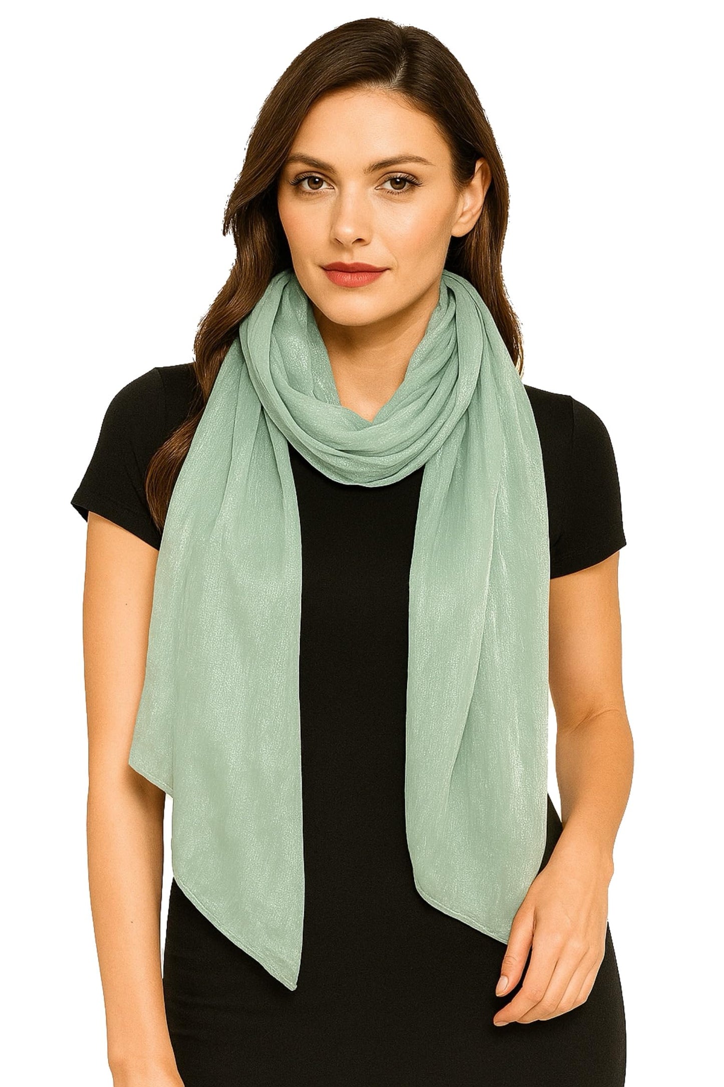 World of Shawls Women’s Pleated Organza Crepe Scarf with Sheen 70x180cm | Elegant Lightweight Wrap for Party, Wedding & Evening Wear – Shiny Hijab & Shawl