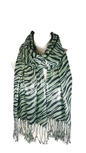 Ladies Womens Zebra on the Dance Floor Shimmery Metallic Print Scarf Stole Scarves Clearance Sale