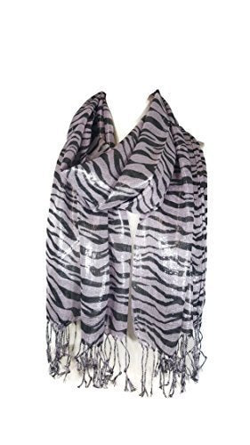 Ladies Womens Zebra on the Dance Floor Shimmery Metallic Print Scarf Stole Scarves Clearance Sale