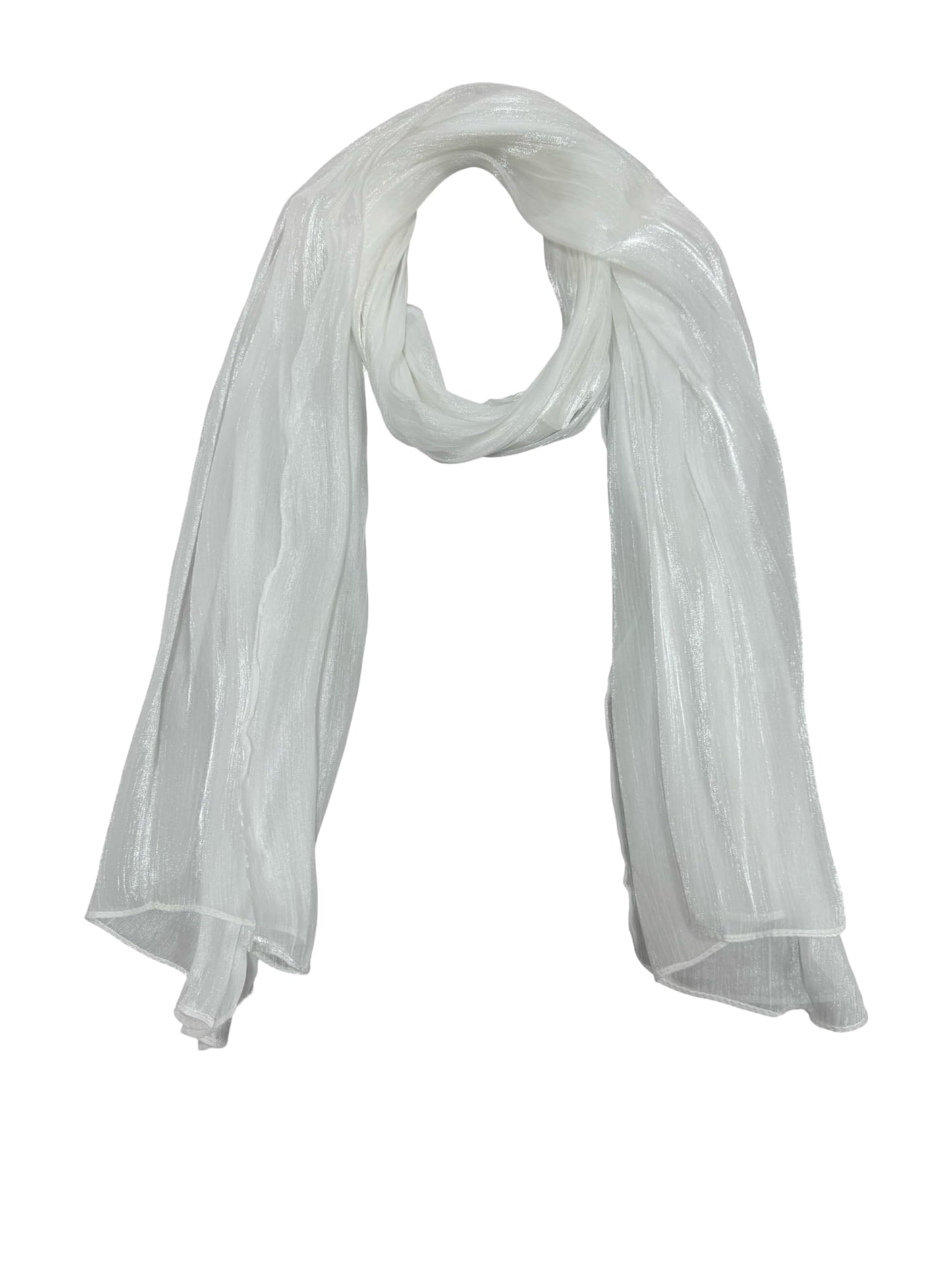 World of Shawls Women’s Pleated Organza Crepe Scarf with Sheen 70x180cm | Elegant Lightweight Wrap for Party, Wedding & Evening Wear – Shiny Hijab & Shawl