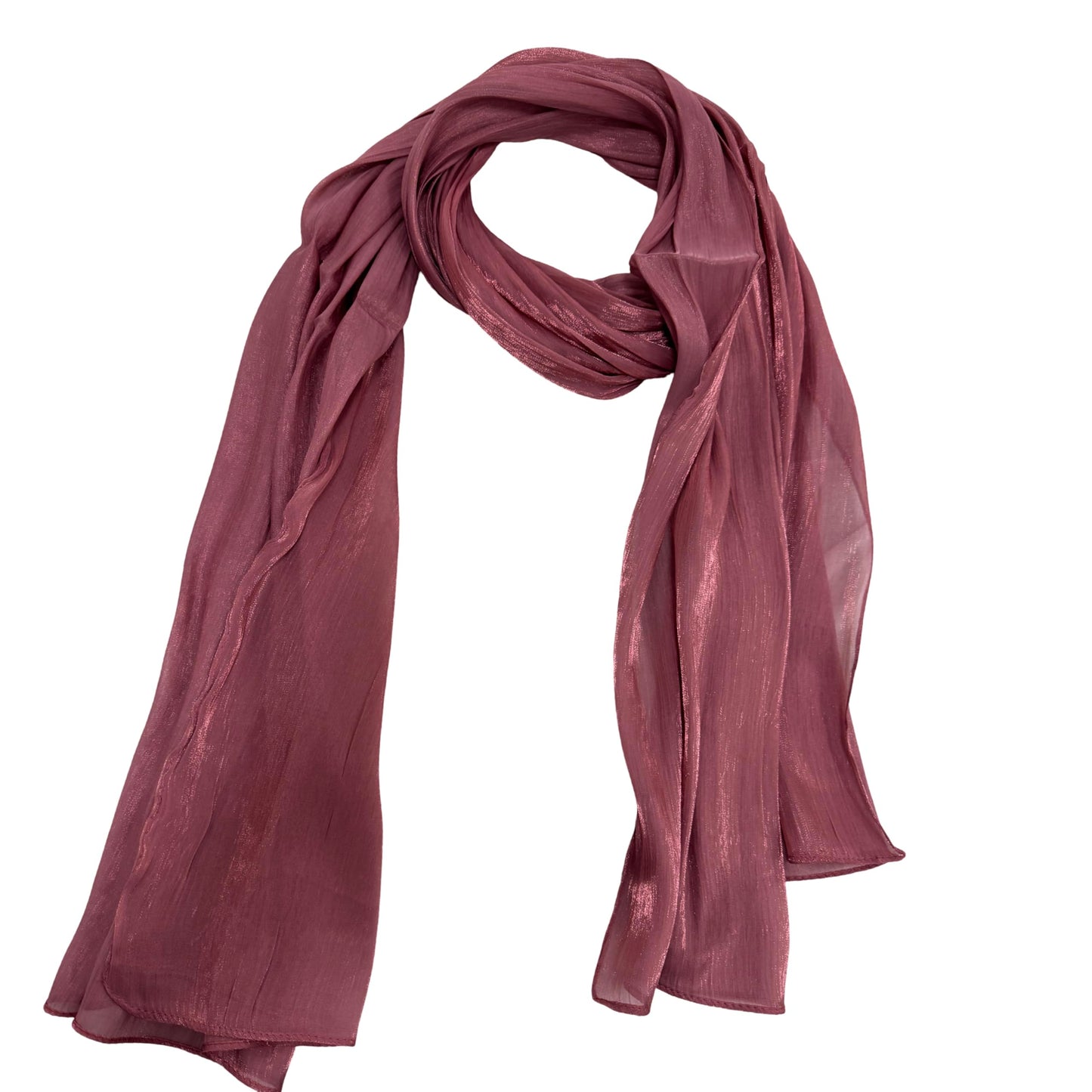 World of Shawls Women’s Pleated Organza Crepe Scarf with Sheen 70x180cm | Elegant Lightweight Wrap for Party, Wedding & Evening Wear – Shiny Hijab & Shawl