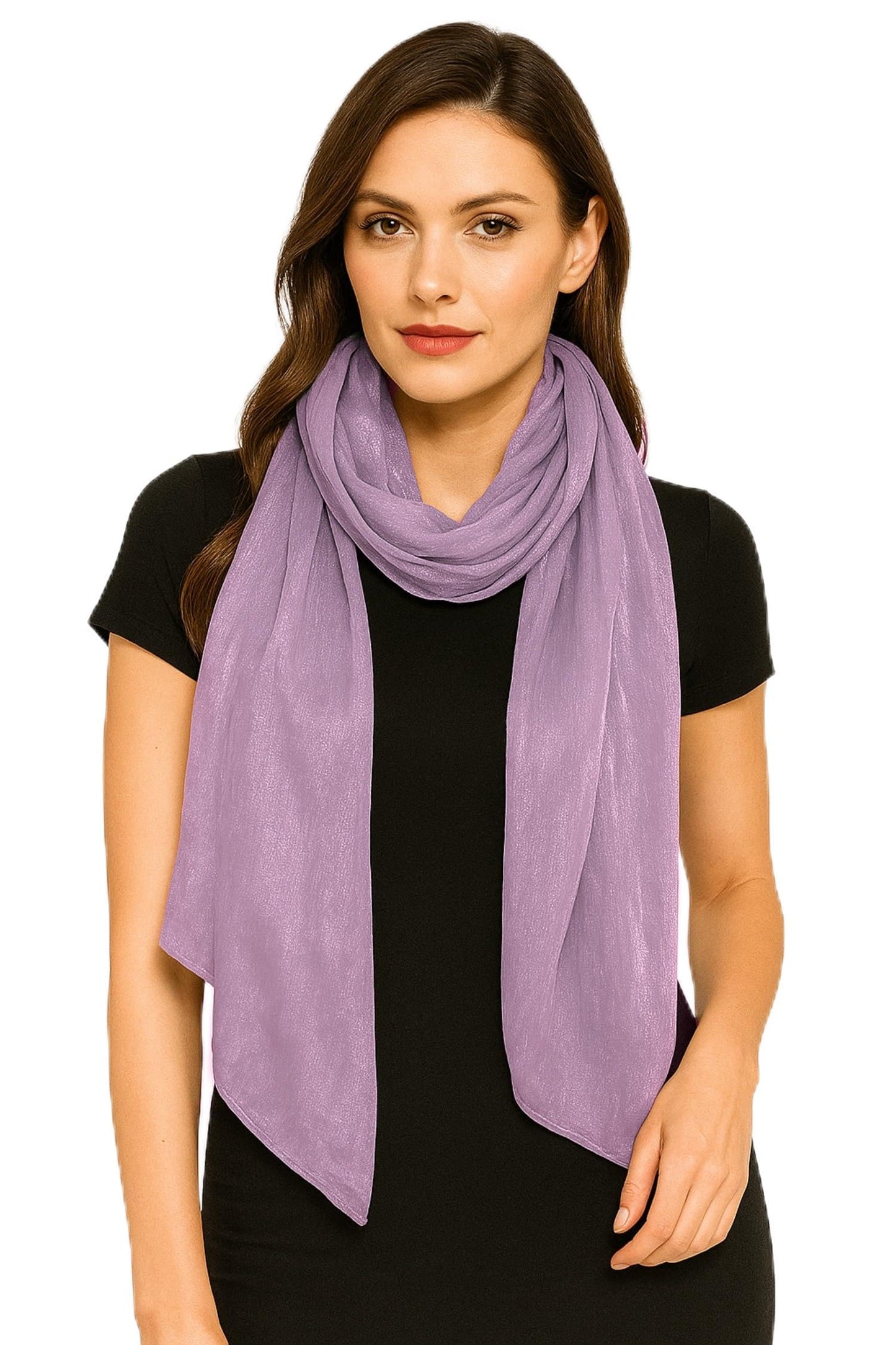 World of Shawls Women’s Pleated Organza Crepe Scarf with Sheen 70x180cm | Elegant Lightweight Wrap for Party, Wedding & Evening Wear – Shiny Hijab & Shawl