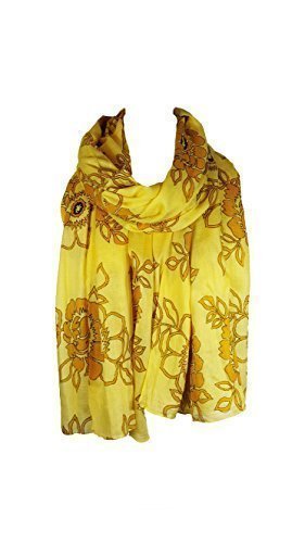 World of Shawls Attractive Ladies Large Scarf Wrap Shawl Vivid Floral Print Design Pashmina. Extremely Soft and Warm.