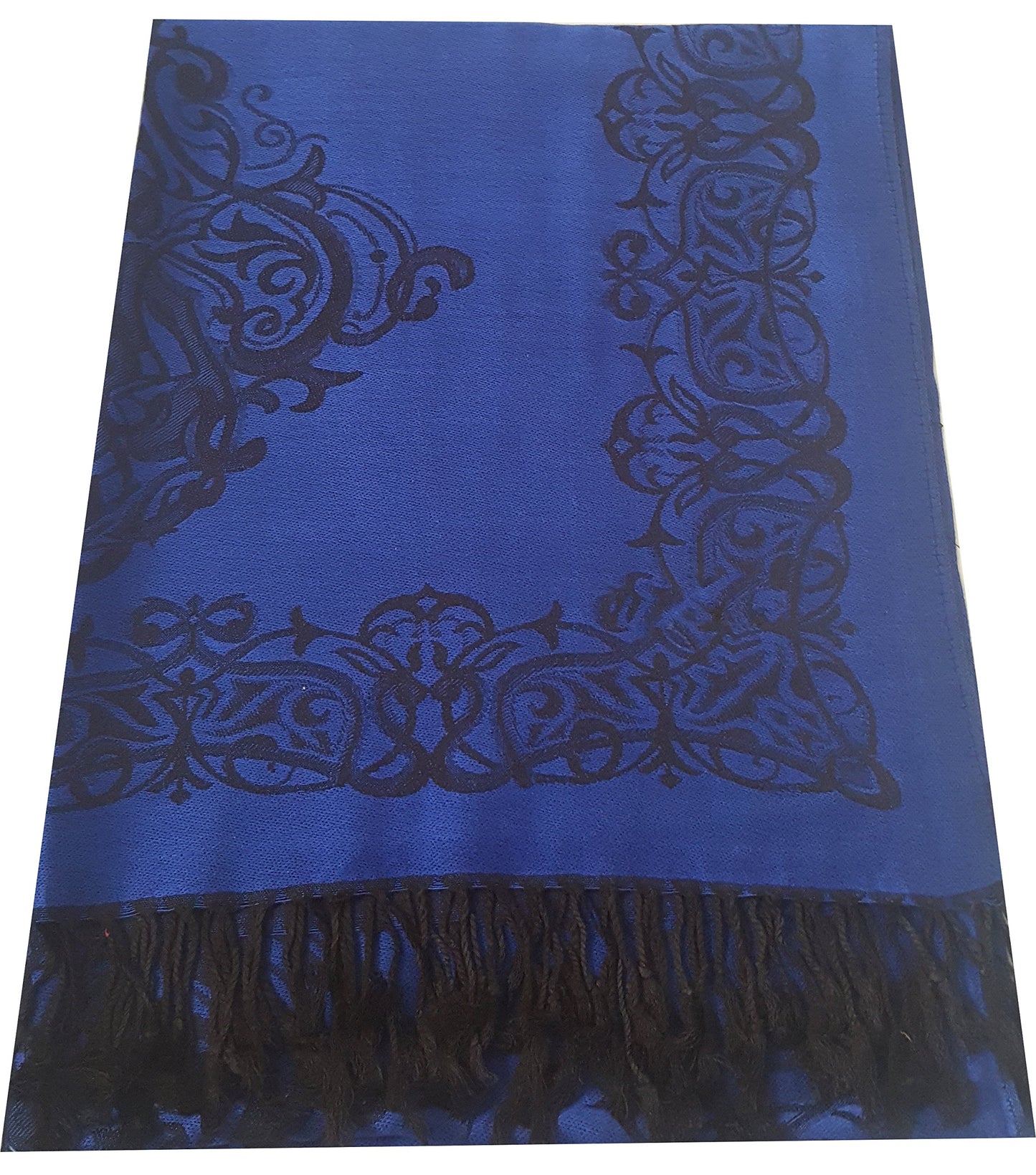World of Shawls Ladies Damask Design Reversible Pashmina Feel Shawl Scarf Wrap Stole Luxuriously Warm Soft and Silky Touch