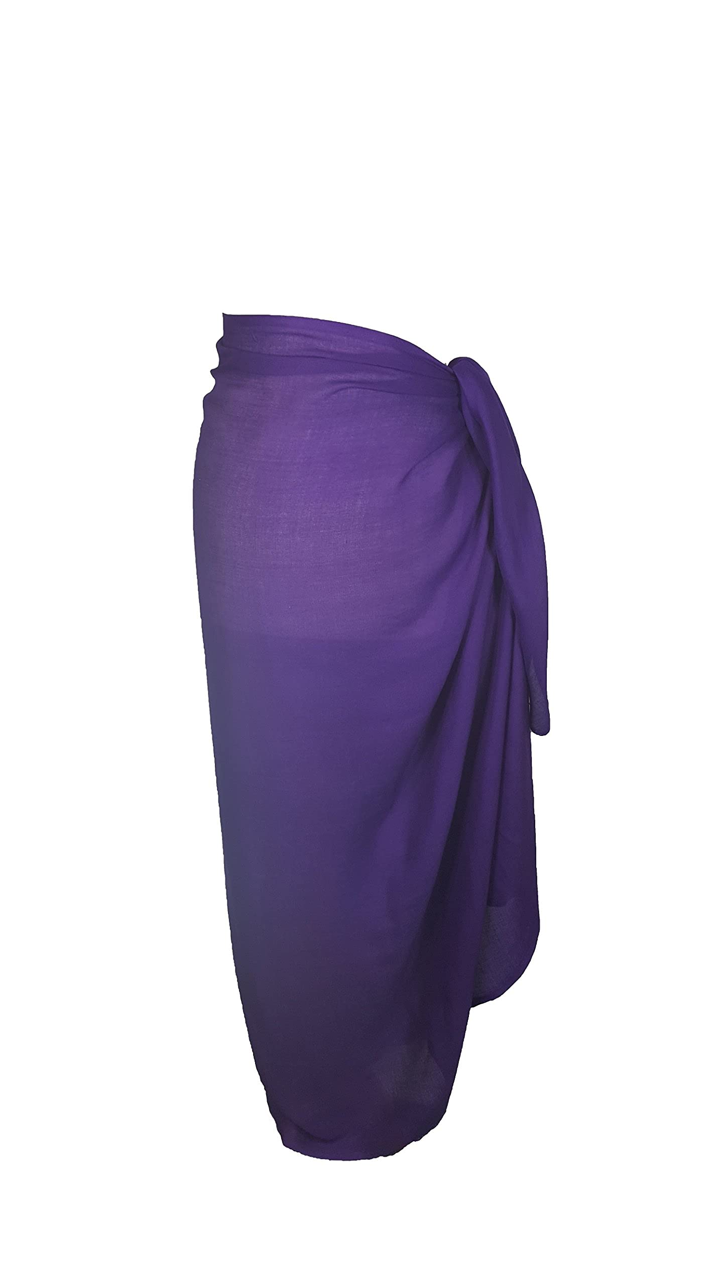 World of Shawls Plain Sarong, Coverup, Scarf, Big Size 110cm x 200cm