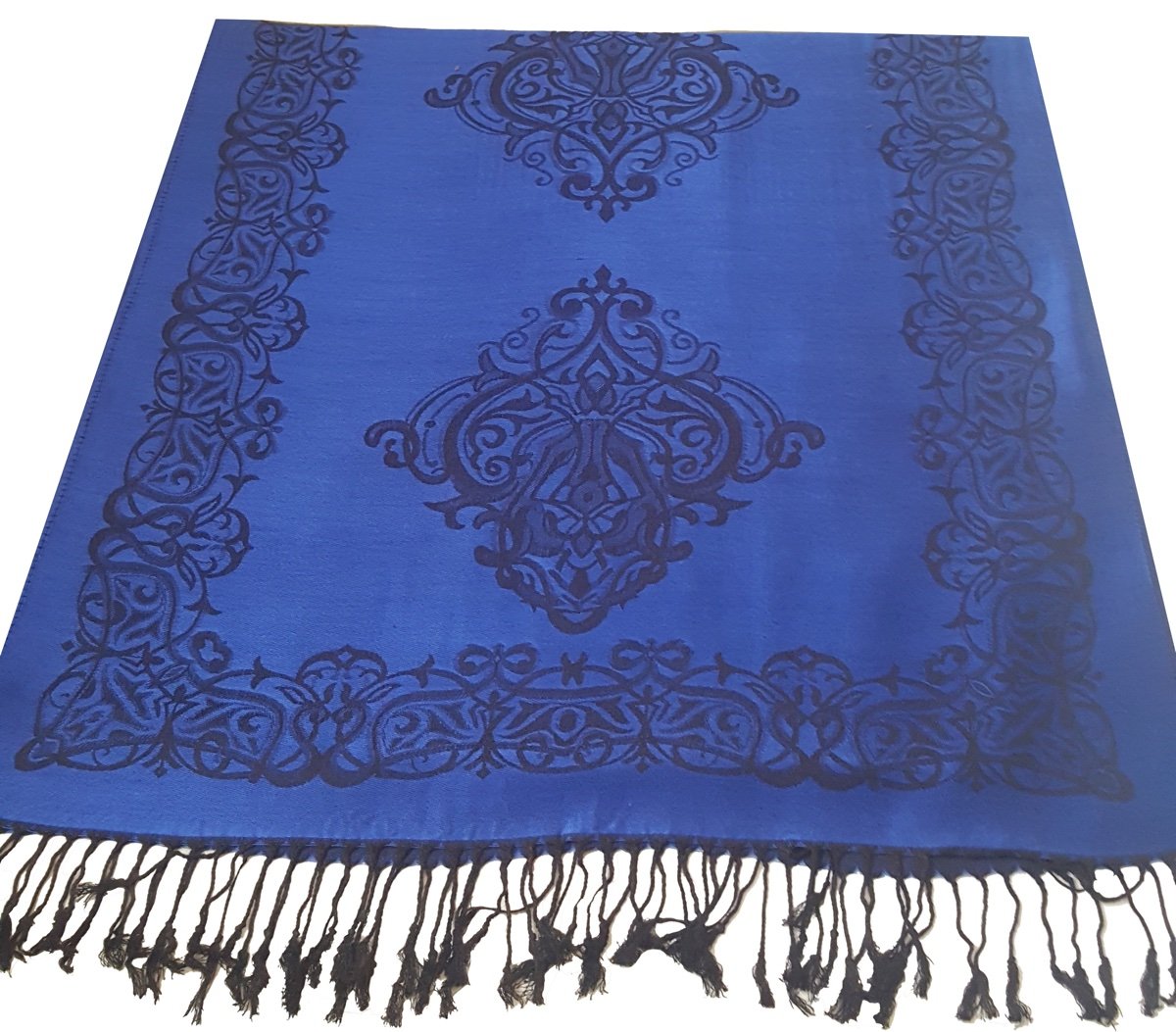 World of Shawls Ladies Damask Design Reversible Pashmina Feel Shawl Scarf Wrap Stole Luxuriously Warm Soft and Silky Touch
