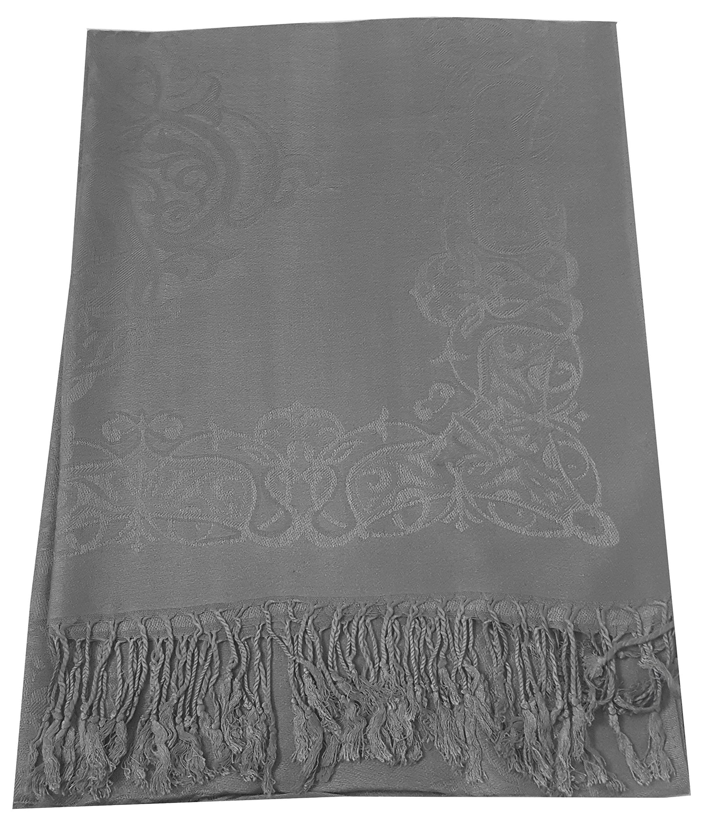 World of Shawls Ladies Damask Design Reversible Pashmina Feel Shawl Scarf Wrap Stole Luxuriously Warm Soft and Silky Touch
