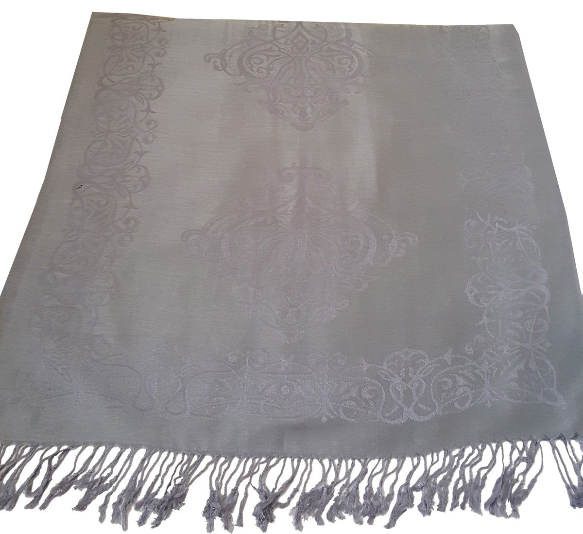 World of Shawls Ladies Damask Design Reversible Pashmina Feel Shawl Scarf Wrap Stole Luxuriously Warm Soft and Silky Touch