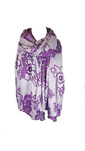 World of Shawls Attractive Ladies Large Scarf Wrap Shawl Vivid Floral Print Design Pashmina. Extremely Soft and Warm.